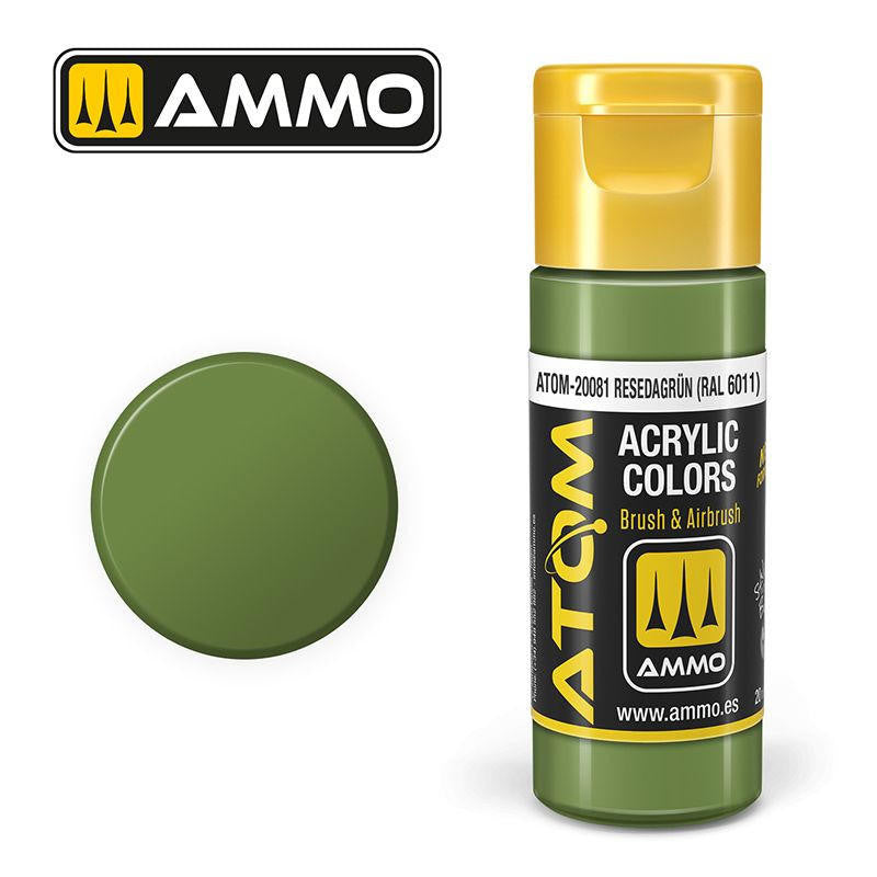 MiG Ammo ATOM COLOR Resedagrün RAL 6011 FS34227 - RAL6011 (20081)
